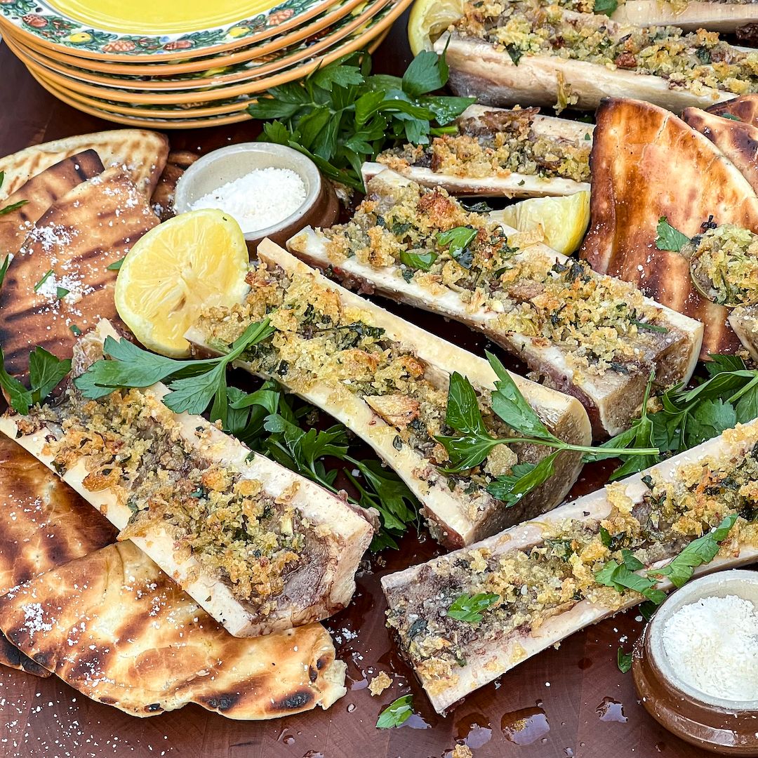 Smoked Bone Marrow With Sourdough Herb Crumbs